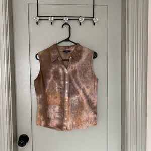 Hand dyed vintage Reitmans button up tank